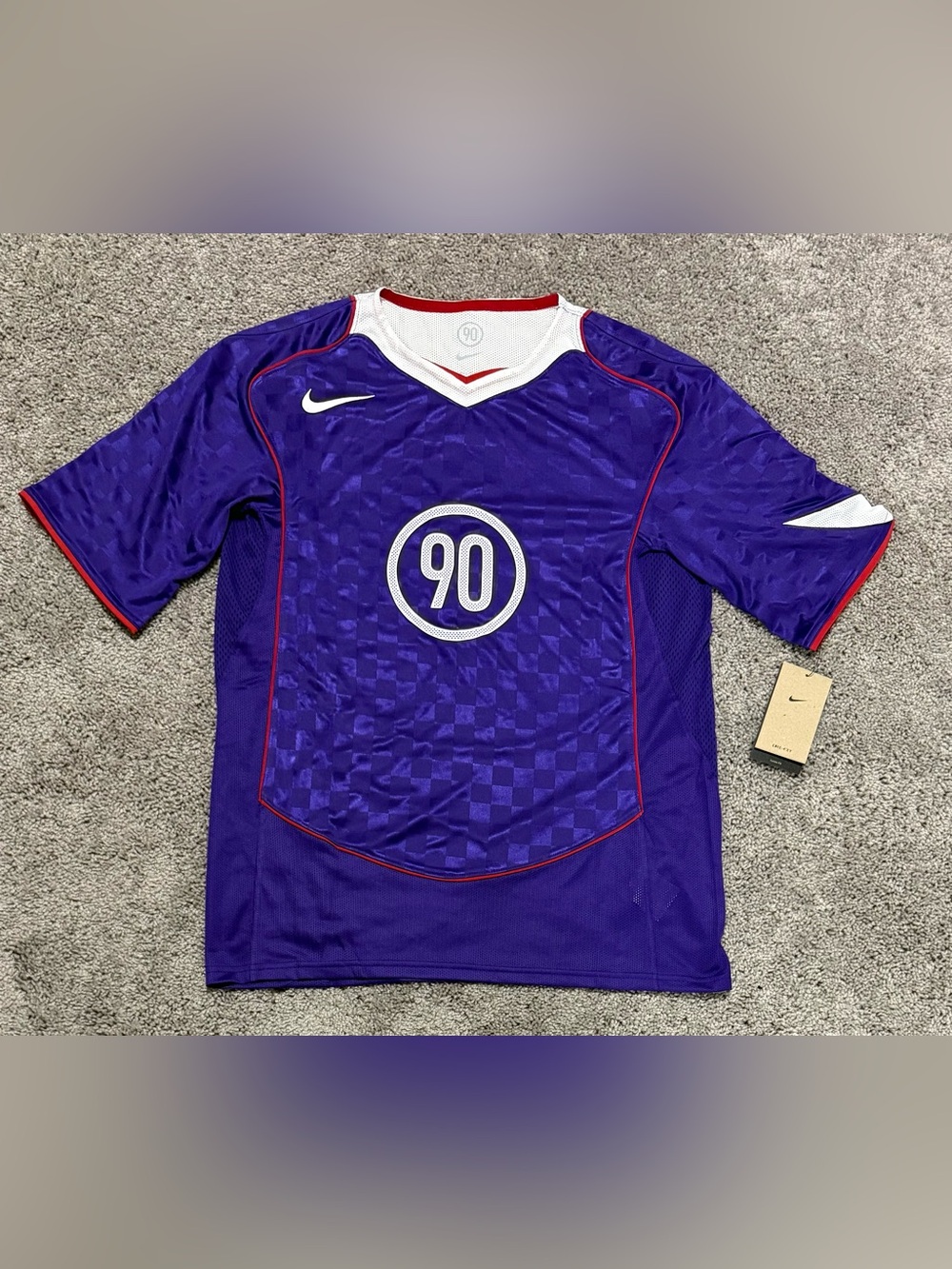 Nike Total 90 Dri-FIT Short-Sleeve Soccer Jersey Purple IM6299-547 Mens Size M